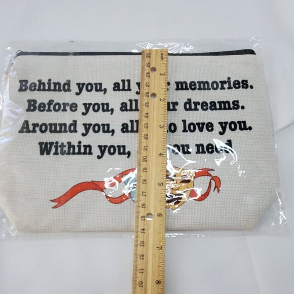 Theater Drama Themed Canvas Cosmetic Pouch "Behind You All Your Memories" - Picture 4 of 5